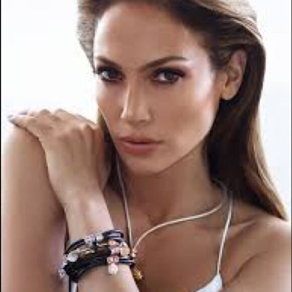 NWOT Jennifer Lopez Leather .925 Sterling Silver 18K Gold Plated Clasp Bracelet - Picture 6 of 6